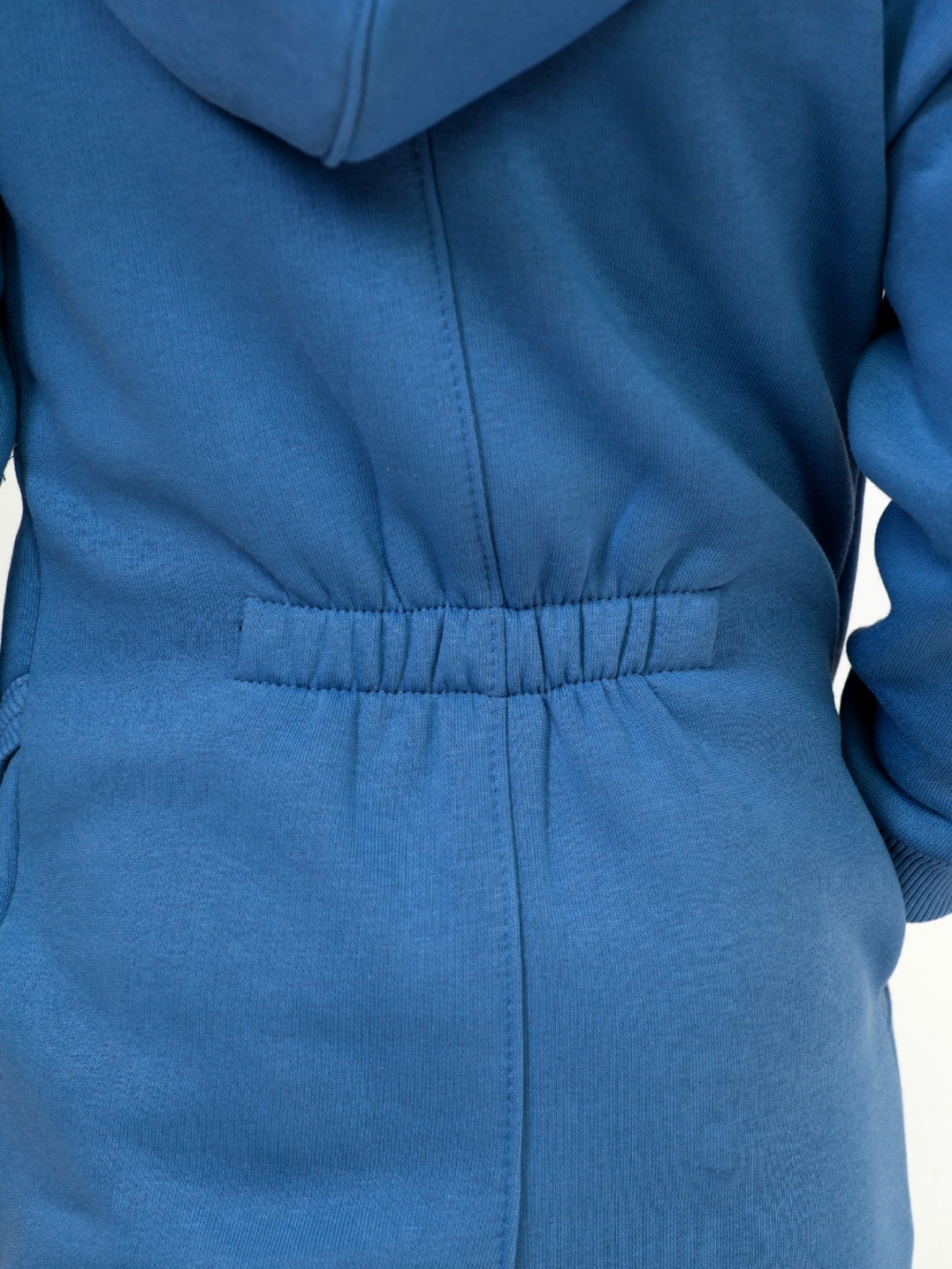 318-ДЖ. Комбинезон на молнии с капюшоном, джинсовый, хлопок 65%, 35% ПЭ, 3 нитка толстовка (начёс) 86,92,98,104