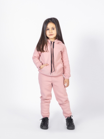 296-П. Свитшот с капюшоном  + Штаны, хлопок 65%, 35% ПЭ, 3-х нитка (начес) пудра 98,104,110,116